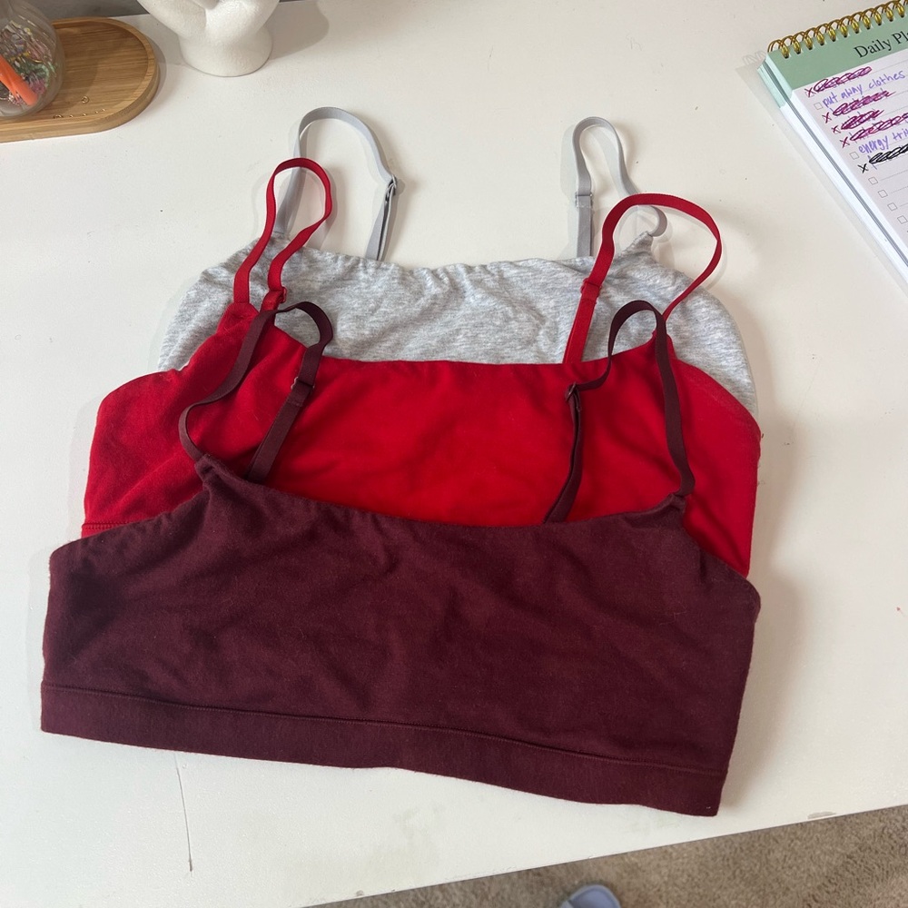 SKIMS Cotton Jersey Scoop Bralette BUNDLE SET of 3 S